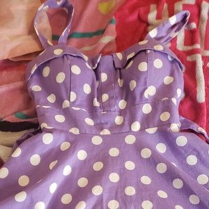 Pinup purple white pokadot dress